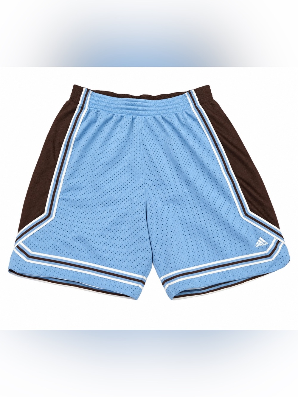 VTG Adidas Mesh Silky Basketball Shorts 2003 UNC Blue Brown Y2K Long Baggy XL